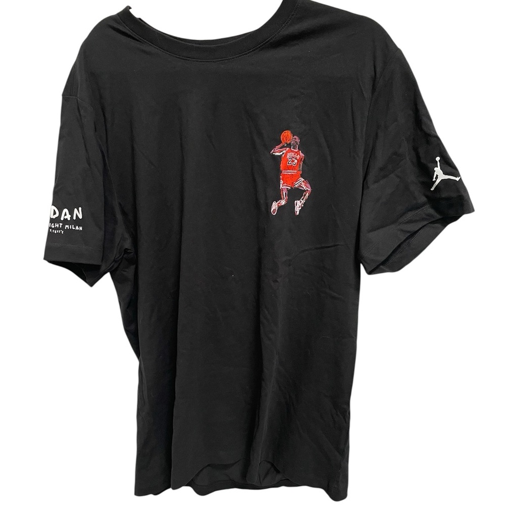 Jordan Black Tee with Red Logo